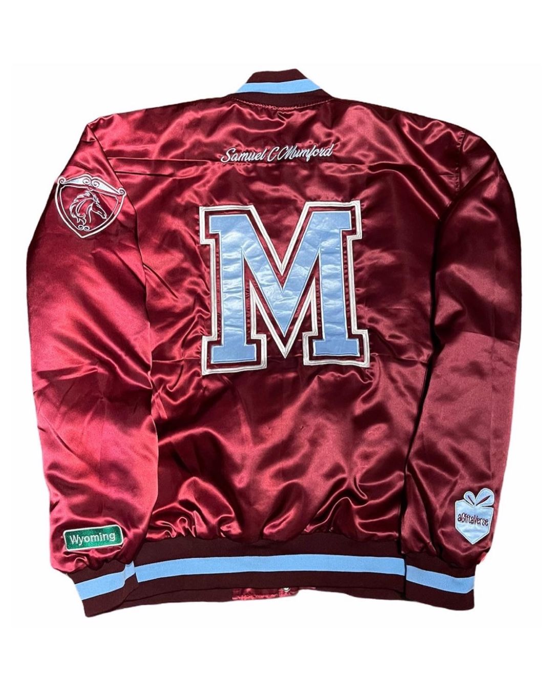 Mumford Mustangs Satin Bomber Jacket