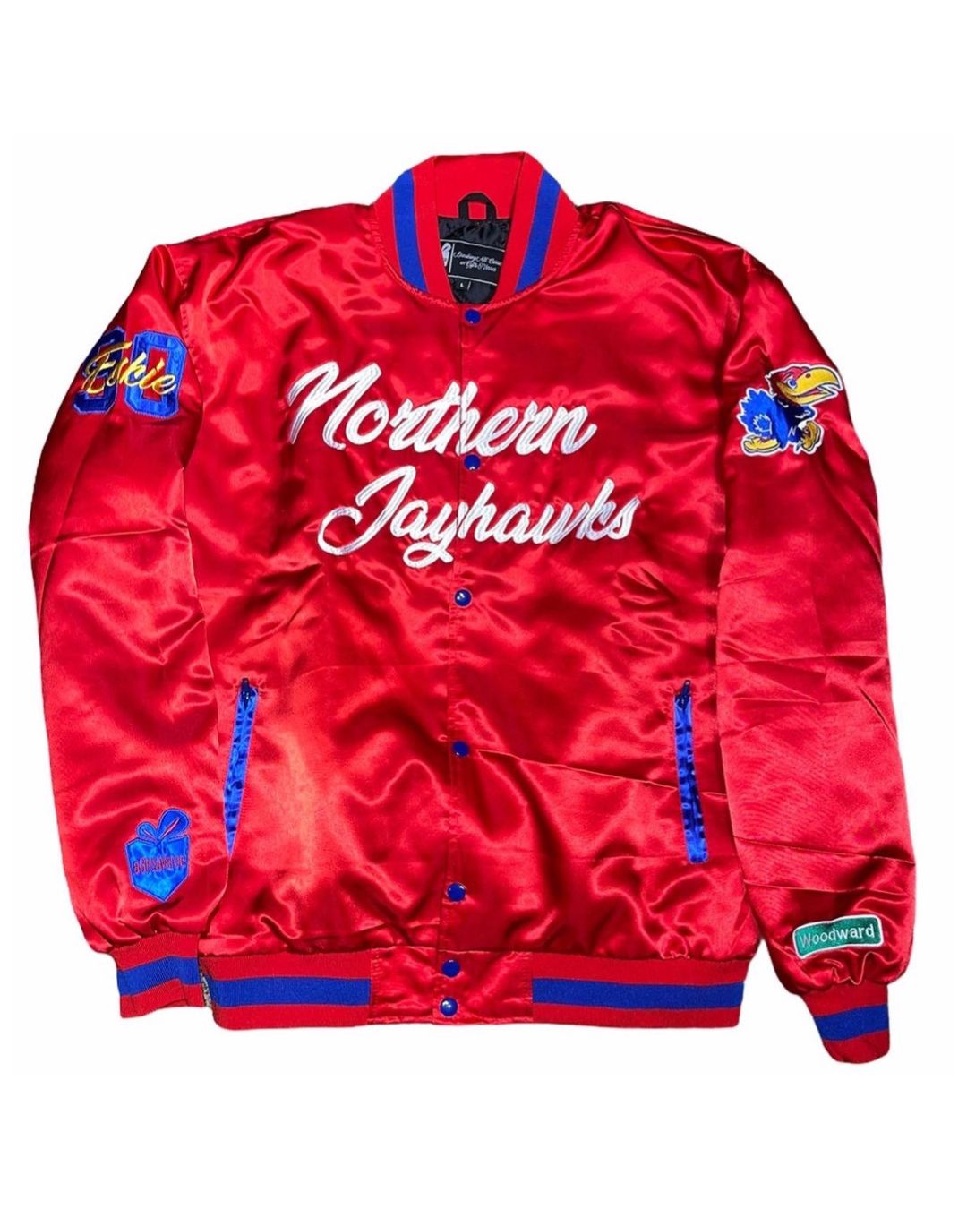 Northern Jayhawks Satin Bomber Jacket