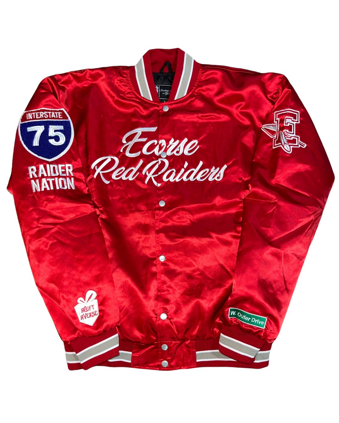 Ecorse Red Raiders Satin Bomber Jacket
