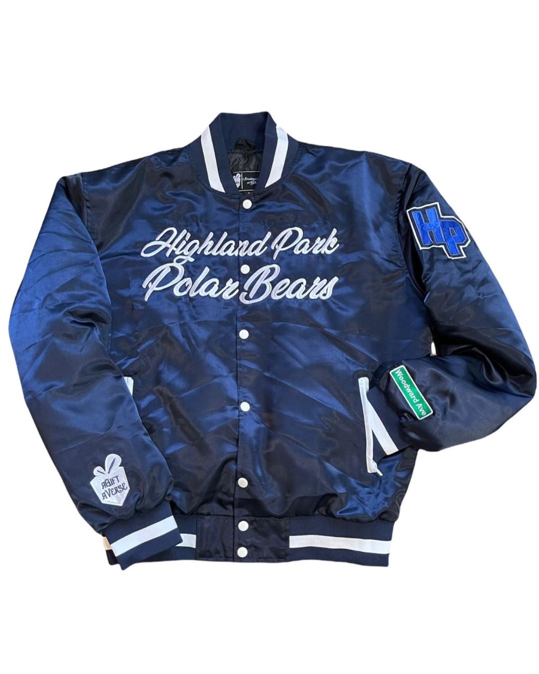 Highland Park Polar Bears Satin Bomber Jacket