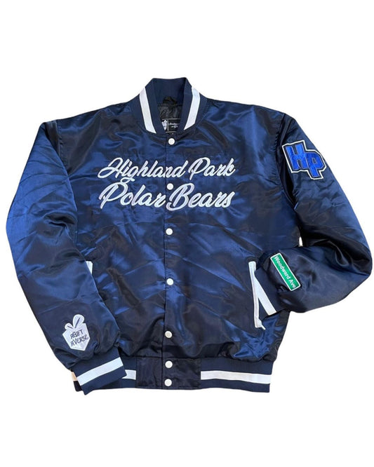 Highland Park Polar Bears Satin Bomber Jacket