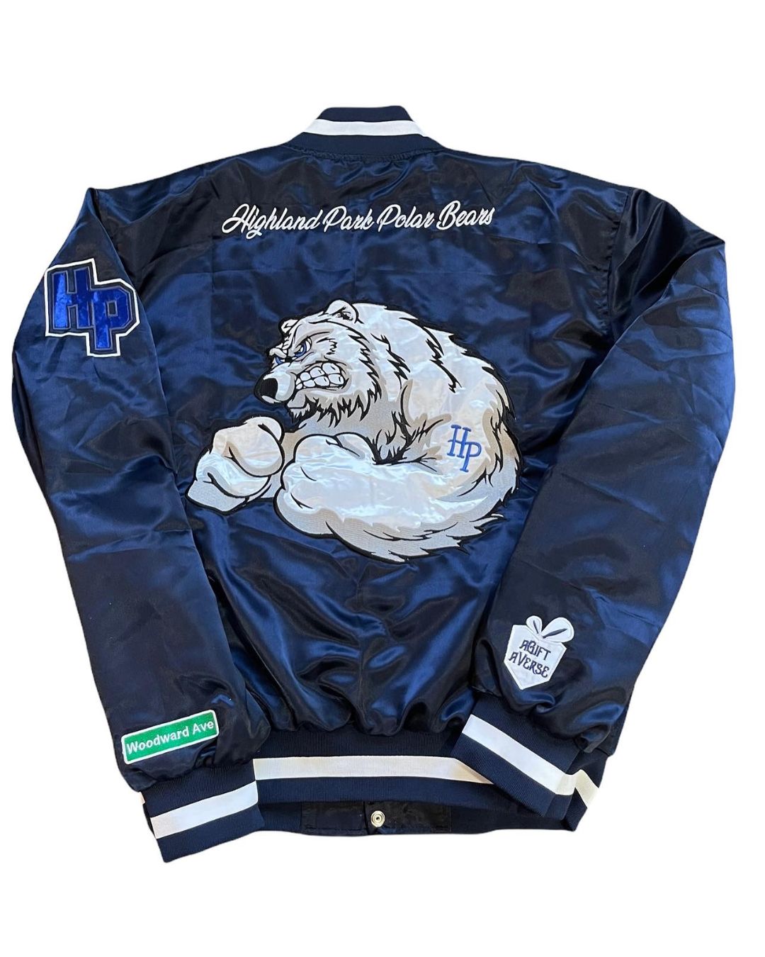 Highland Park Polar Bears Satin Bomber Jacket
