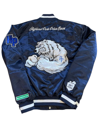 Highland Park Polar Bears Satin Bomber Jacket